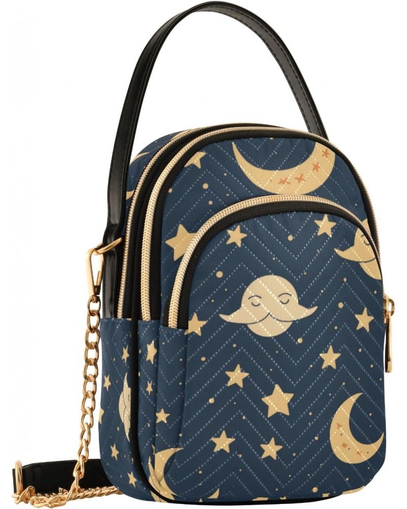 Crossbody Bag for Women, Moon Sun Stars Phone Purse Detachable Chain Bag Shoulder Handbag Wallet $10.56 Crossbody Bags