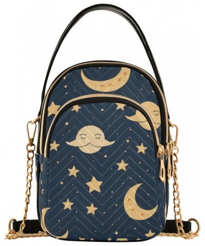 Crossbody Bag for Women, Moon Sun Stars Phone Purse Detachable Chain Bag Shoulder Handbag Wallet $10.56 Crossbody Bags