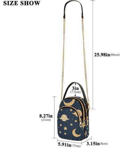 Crossbody Bag for Women, Moon Sun Stars Phone Purse Detachable Chain Bag Shoulder Handbag Wallet $10.56 Crossbody Bags