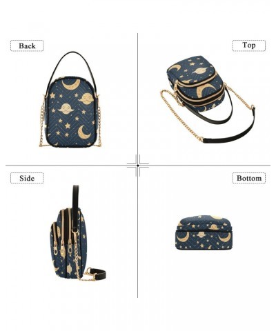 Crossbody Bag for Women, Moon Sun Stars Phone Purse Detachable Chain Bag Shoulder Handbag Wallet $10.56 Crossbody Bags