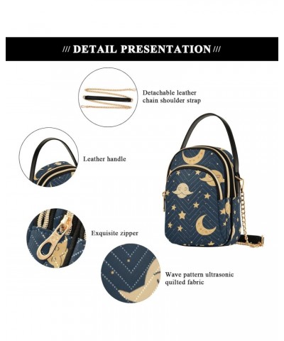 Crossbody Bag for Women, Moon Sun Stars Phone Purse Detachable Chain Bag Shoulder Handbag Wallet $10.56 Crossbody Bags