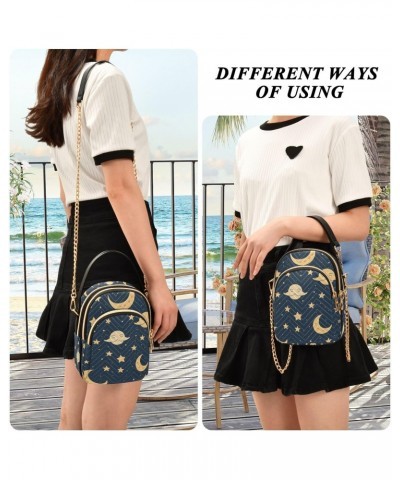 Crossbody Bag for Women, Moon Sun Stars Phone Purse Detachable Chain Bag Shoulder Handbag Wallet $10.56 Crossbody Bags