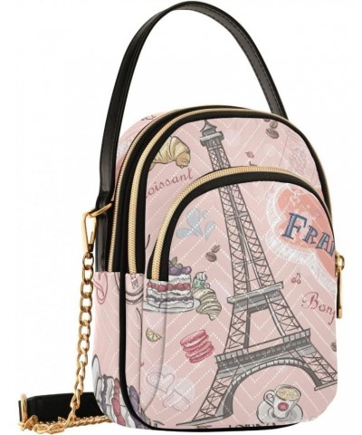 Small Crossbody Bags for Women Trendy Romantic Eiffel Tower Cake Travel Sling Bag Women's Crossbody Handbags Satchel Bags $12...