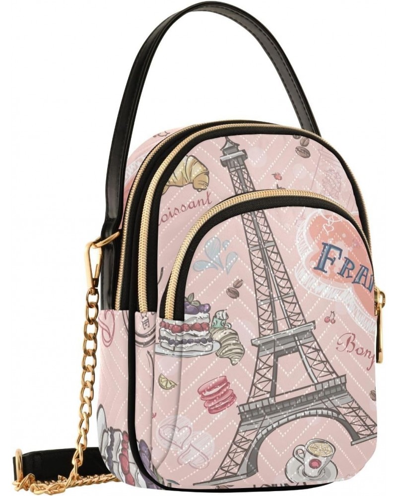 Small Crossbody Bags for Women Trendy Romantic Eiffel Tower Cake Travel Sling Bag Women's Crossbody Handbags Satchel Bags $12...