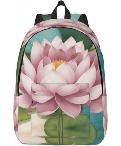 Lotus Flower Namaste Print Lightweight Travel Canvas Backpack Casual Daypack For Men Women Work, Sports, Beach Black Small $2...