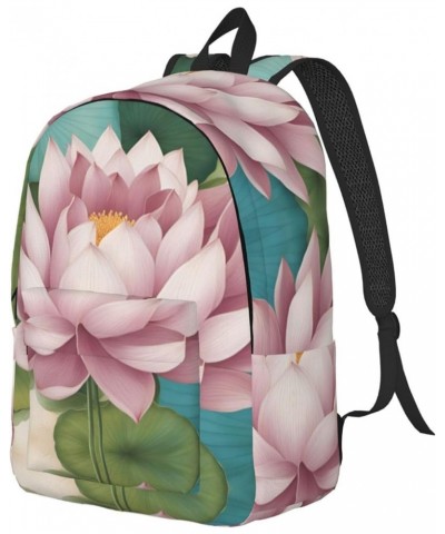 Lotus Flower Namaste Print Lightweight Travel Canvas Backpack Casual Daypack For Men Women Work, Sports, Beach Black Small $2...