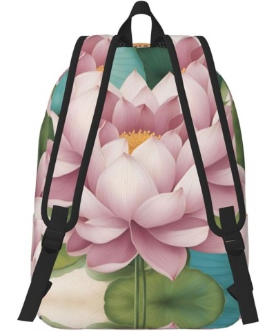 Lotus Flower Namaste Print Lightweight Travel Canvas Backpack Casual Daypack For Men Women Work, Sports, Beach Black Small $2...