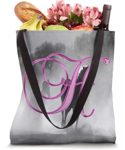 H Pink Horse Herd Animal Equine Initial Monogram Letter Name Tote Bag $12.89 Totes