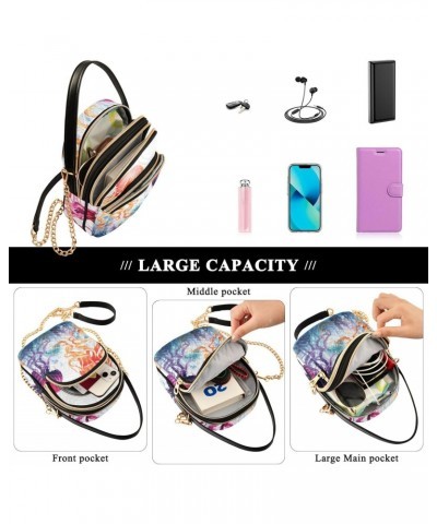 Art Jellyfish Crossbody Sling Bags for Women, Compact Fashion Handbag with Chain Strap Top handle for Evening Party Dating Tr...