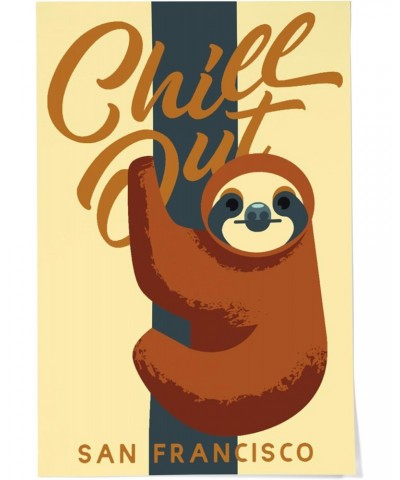 24x36 Inch Giclee Print, San Francisco, California, Sloth, Geometric, Chill Out $25.00 Totes