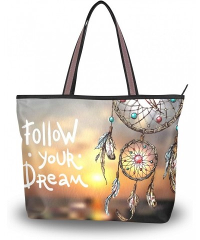 My Daily Women Tote Shoulder Bag Beautiful Dream Catcher Boho Style Handbag $16.19 Shoulder Bags