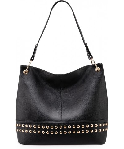 Hobo Bag Purses and Handbags for Women Top Handle Handbags with Pockets Zipper D-black $8.39 Hobo Bags