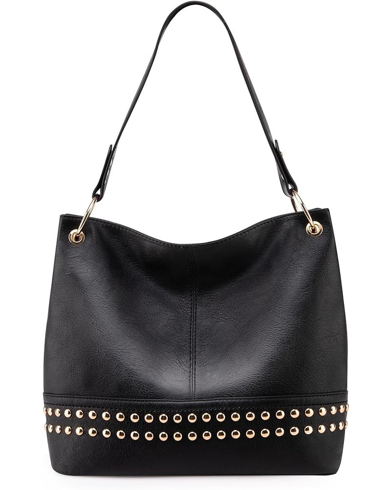 Hobo Bag Purses and Handbags for Women Top Handle Handbags with Pockets Zipper D-black $8.39 Hobo Bags