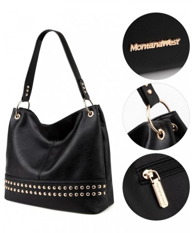 Hobo Bag Purses and Handbags for Women Top Handle Handbags with Pockets Zipper D-black $8.39 Hobo Bags