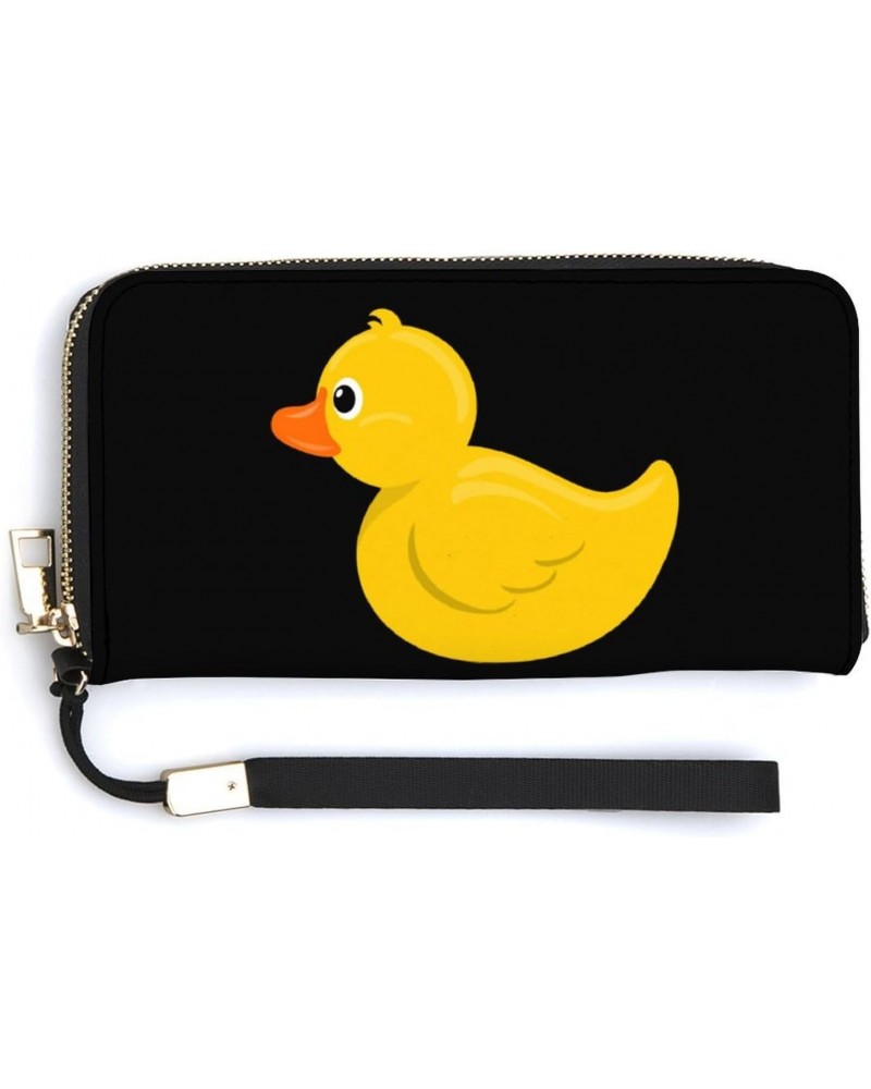 Yellow Duck Print RFID Blocking Wallet Slim Clutch Wristlet Travel Long Purse for Women Men $22.95 Wristlets