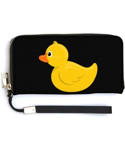 Yellow Duck Print RFID Blocking Wallet Slim Clutch Wristlet Travel Long Purse for Women Men $22.95 Wristlets