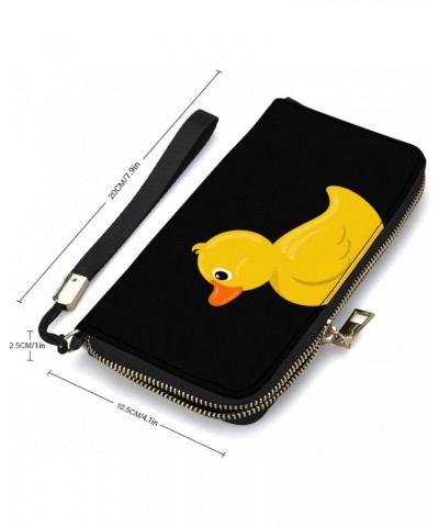 Yellow Duck Print RFID Blocking Wallet Slim Clutch Wristlet Travel Long Purse for Women Men $22.95 Wristlets