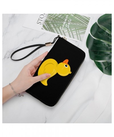 Yellow Duck Print RFID Blocking Wallet Slim Clutch Wristlet Travel Long Purse for Women Men $22.95 Wristlets