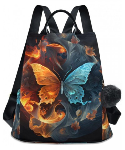 Fire Ice Butterfly Backpack for Women, Fashion Anti Theft Casual Daypack Shoulder Bag Purse for Travel Work 15 inches $18.04 ...