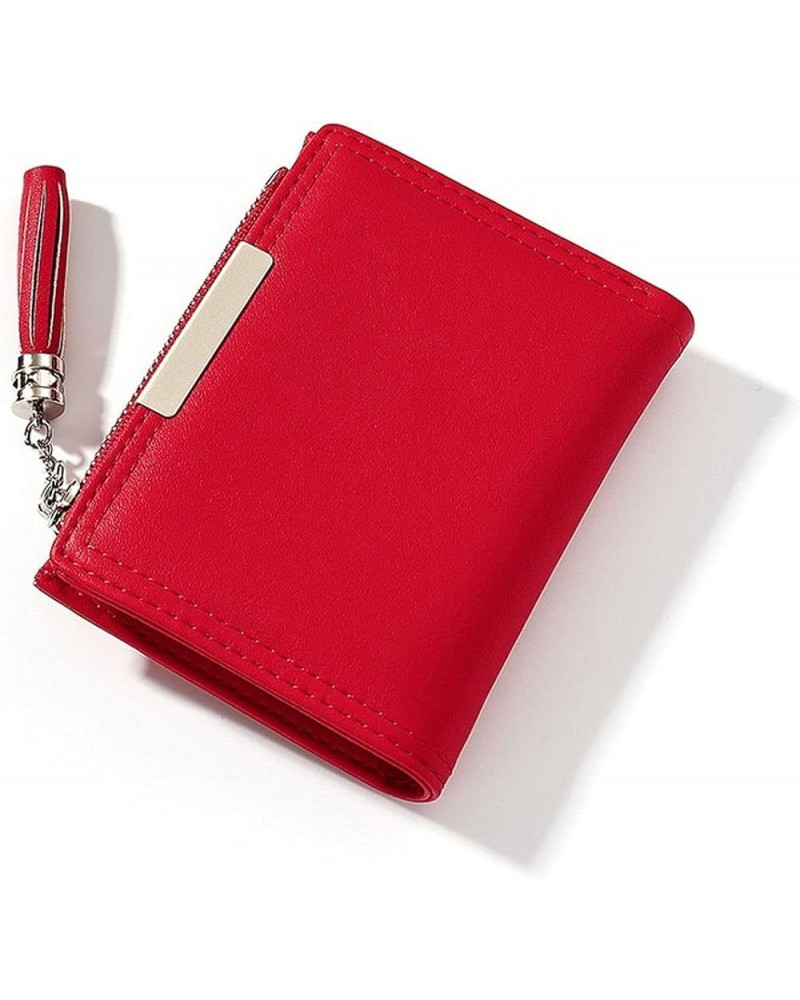 Women Wallet Fashion Ladies Wallet Tassel Mini Wallet Short PU Leather Cute Coin Purse Card Case (Color : Red) (Color : Blue)...