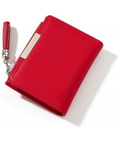 Women Wallet Fashion Ladies Wallet Tassel Mini Wallet Short PU Leather Cute Coin Purse Card Case (Color : Red) (Color : Blue)...