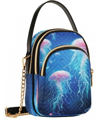 Cute Jellyfish Shoulder Bags for Women Retro Classic Handbag Purse Small Purses with Chain $13.00 Totes