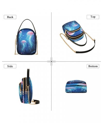 Cute Jellyfish Shoulder Bags for Women Retro Classic Handbag Purse Small Purses with Chain $13.00 Totes