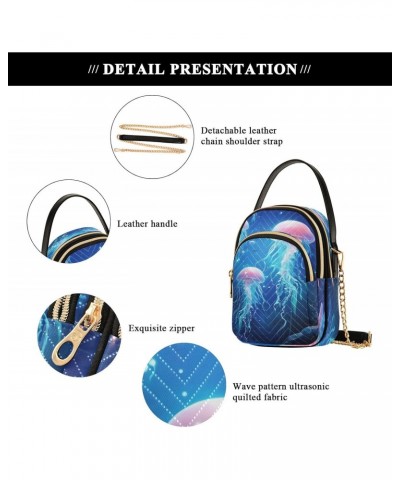 Cute Jellyfish Shoulder Bags for Women Retro Classic Handbag Purse Small Purses with Chain $13.00 Totes