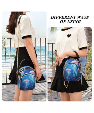 Cute Jellyfish Shoulder Bags for Women Retro Classic Handbag Purse Small Purses with Chain $13.00 Totes