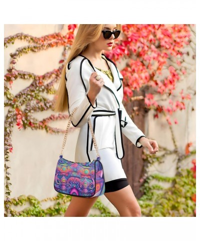 Crossbody Bags for Women Shoulder Purse Colorful Art Handbags Stylish Clutch Purse with Chain Strap $13.20 Totes