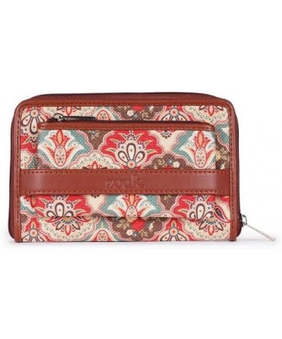 Women's Handcrafted Vegan Classic Zipper Wallet - Mughal Art Multicolor, Multicolour, Contemporary $16.40 Wallets