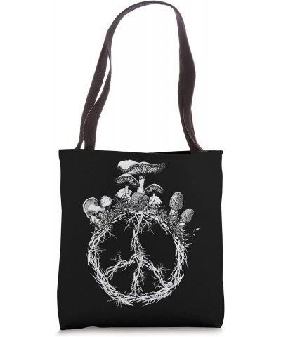 Vintage Peace Sign Mushroom Cottagecore Shroom Mycology Tote Bag $13.76 Totes