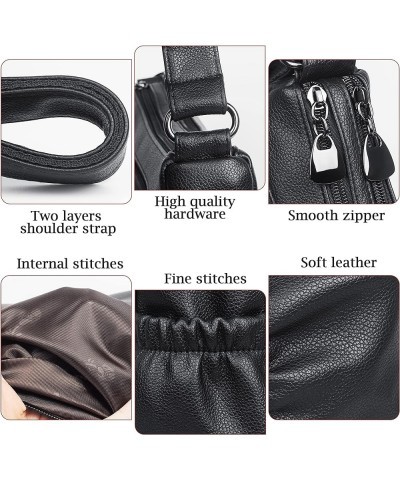 Crossbody Purse for Women Ladies Soft PU Leather Shoulder Bag Medium Roomy Handbag Fashion Tote Top Handle Satchel Black $21....