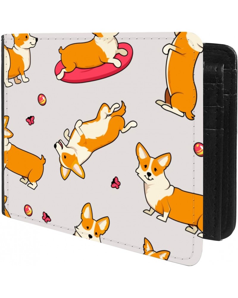 Unique Desige Pattern - Cute dogs Welsh Corgi Pembroke, Slim Front Pocket Wallet Billfold RFID Blocking $9.17 Wallets