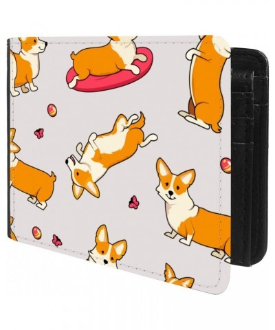 Unique Desige Pattern - Cute dogs Welsh Corgi Pembroke, Slim Front Pocket Wallet Billfold RFID Blocking $9.17 Wallets