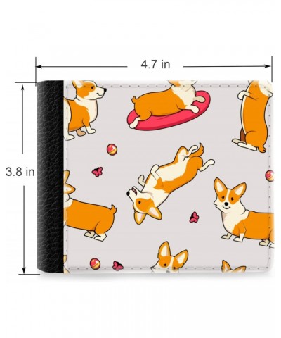 Unique Desige Pattern - Cute dogs Welsh Corgi Pembroke, Slim Front Pocket Wallet Billfold RFID Blocking $9.17 Wallets