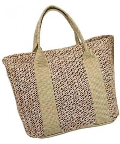 Woven Bag Shoulder Crossbody Straw Bag Large Capacity Bag Women's Fresh Travel Vacation Versatile Beach Bag Khaki free $10.78...