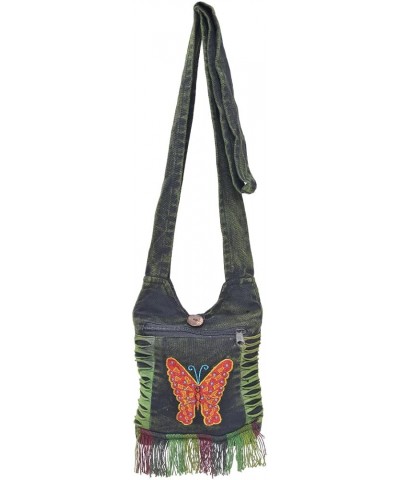 Small Hippie Bag | Phone Purse Crossbody, Small Crossbody Bag for Women, Travel Purse, Small Boho Bag Green-butterly $12.99 H...