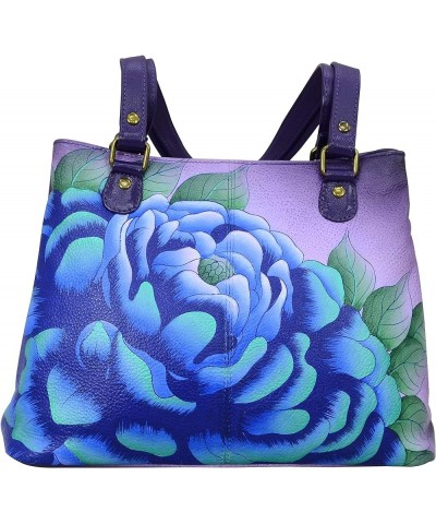 Satchel Shoulder Handbag - Genuine Leather Precious Peony Eggplant $82.16 Handbags