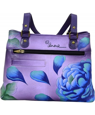 Satchel Shoulder Handbag - Genuine Leather Precious Peony Eggplant $82.16 Handbags