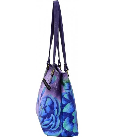 Satchel Shoulder Handbag - Genuine Leather Precious Peony Eggplant $82.16 Handbags