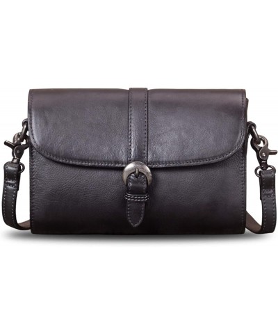 Genuine Leather Crossbody Bag Purses for Women Vintage Shoulder Satchel Handbags Darkgrey $39.90 Satchels