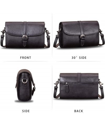 Genuine Leather Crossbody Bag Purses for Women Vintage Shoulder Satchel Handbags Darkgrey $39.90 Satchels