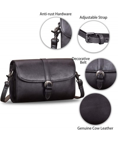 Genuine Leather Crossbody Bag Purses for Women Vintage Shoulder Satchel Handbags Darkgrey $39.90 Satchels