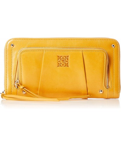 Padma PAD-30320 BLK Italian Leather Round Zip Wallet - yellow $32.70 Wallets