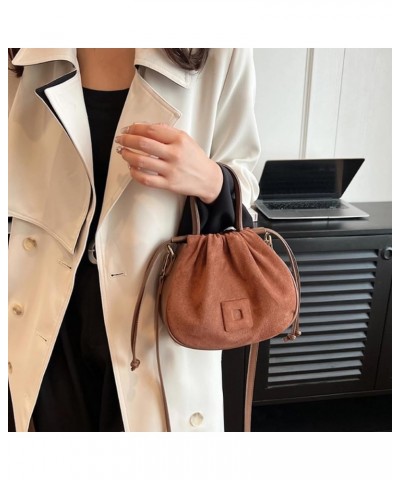 Small Suede Drawstring Crossbody Bucket Bag Purses Cute Handbags for Women Trendy 2023 Brown $14.83 Hobo Bags