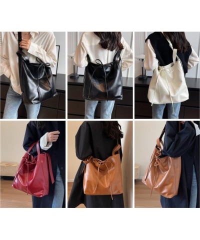 Y2k Bag Leather Tote Bag Hobo Bags for Women Red Purse Trendy Purses for Women 2024 Cute Purse Red $15.80 Shoulder Bags