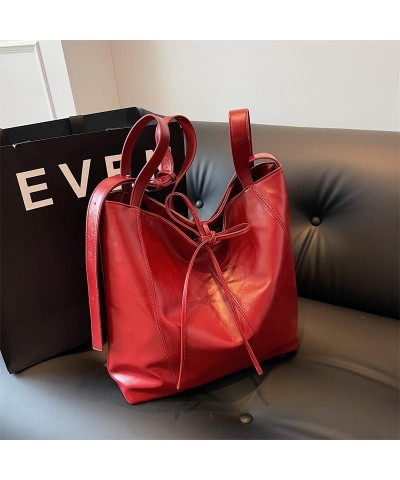 Y2k Bag Leather Tote Bag Hobo Bags for Women Red Purse Trendy Purses for Women 2024 Cute Purse Red $15.80 Shoulder Bags