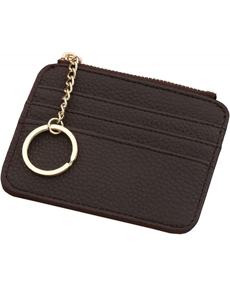 Fashion ID Short Wallet Solid Color Women Men Artificial Leather Zipper Purse Multiple Card Slots (White, One Size) B One Siz...