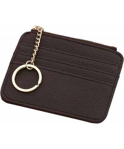 Fashion ID Short Wallet Solid Color Women Men Artificial Leather Zipper Purse Multiple Card Slots (White, One Size) B One Siz...